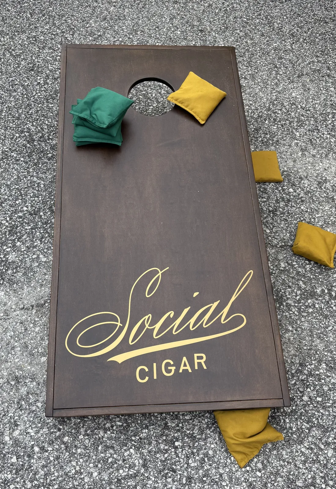 Custom cornhole boards, Stained hardwood, your logo
